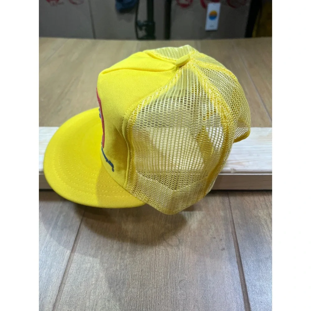Vintage Fischers Bacon Makin People Trucker Hat Yellow Snapback Adver-Togs USA‎